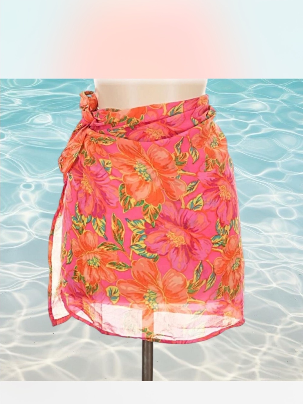 Beach Riot Pink & Orange Floral Swim Sarong